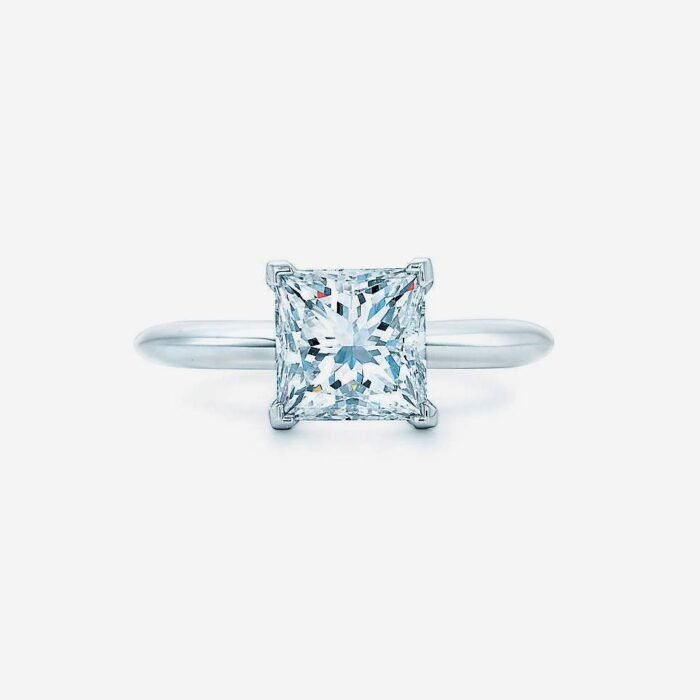 Square Heart, 18K White Gold Diamond Ring - 图片 1