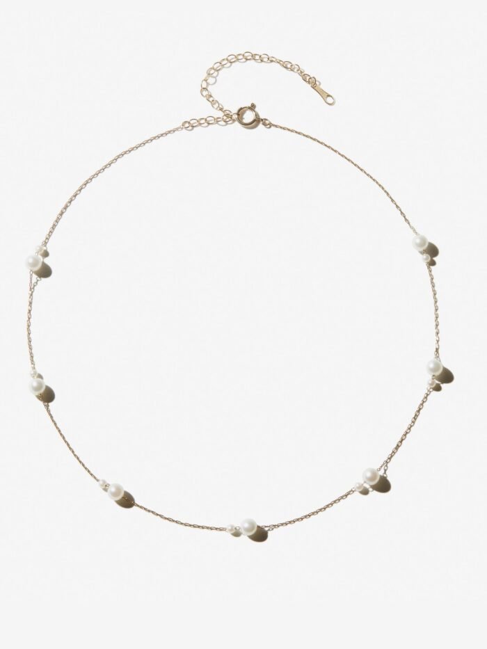 Sea of Beauty. Floating Pearl Chain Necklace - 图片 2