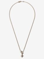 Sea of Beauty. Ballchain and Pearl with Medium Diamond Star Necklace