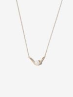 Sea of Beauty. Gold and Pearl Curve Necklace