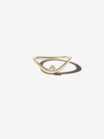 Sea of Beauty. Gold and Diamond Curve Ring